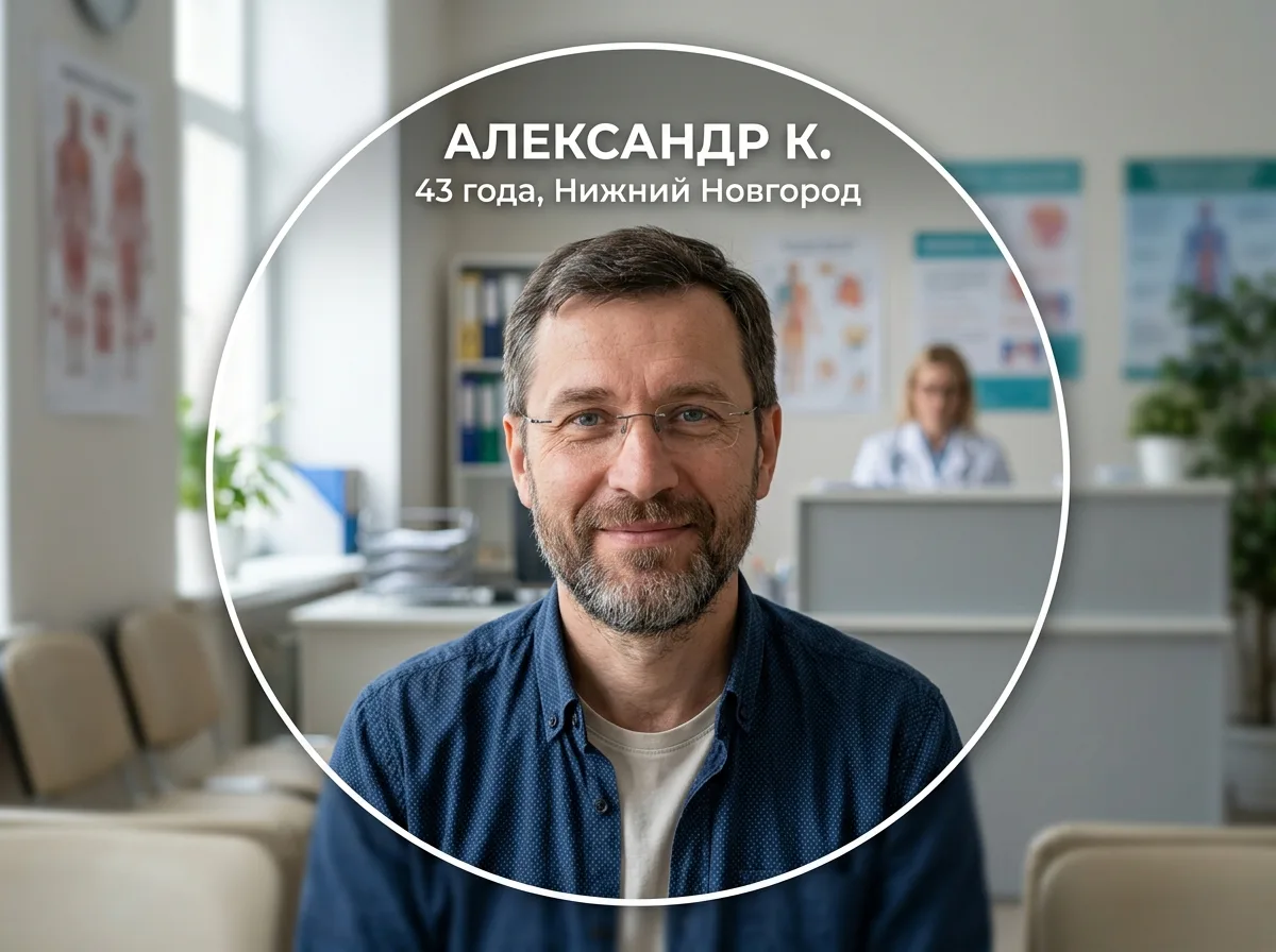 Аватар пациента Александра К., 43 года, Нижний Новгород, круглый мужской портрет