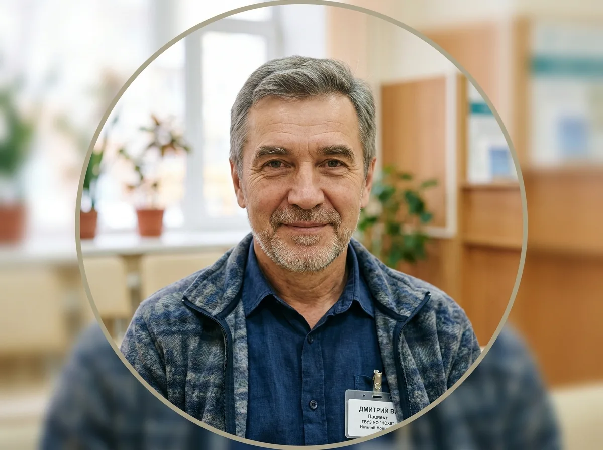 Аватар пациента Дмитрия В., 52 года, Нижний Новгород, круглый мужской портрет зрелого возраста